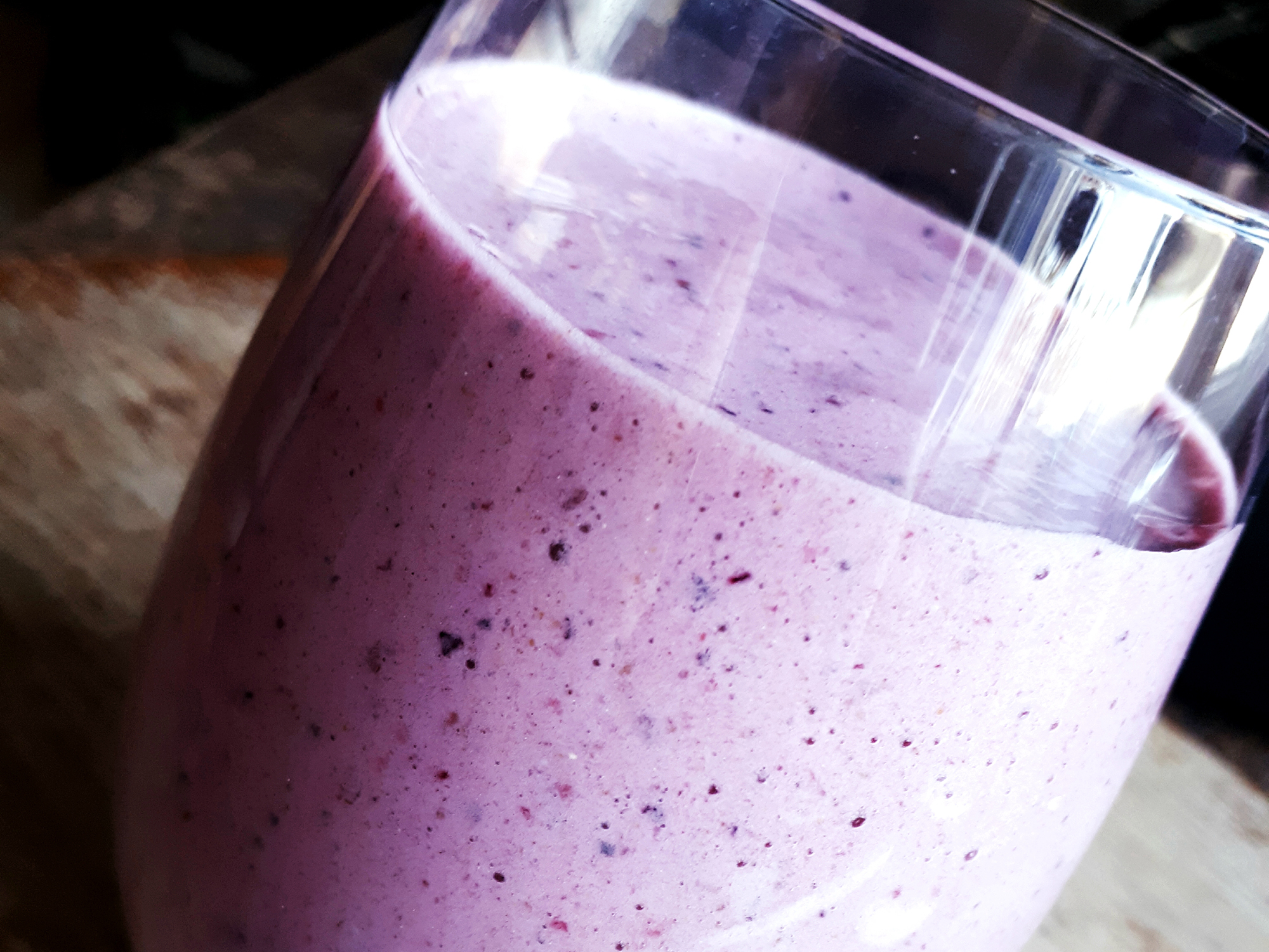 close up view of a purple Summer Smoothie