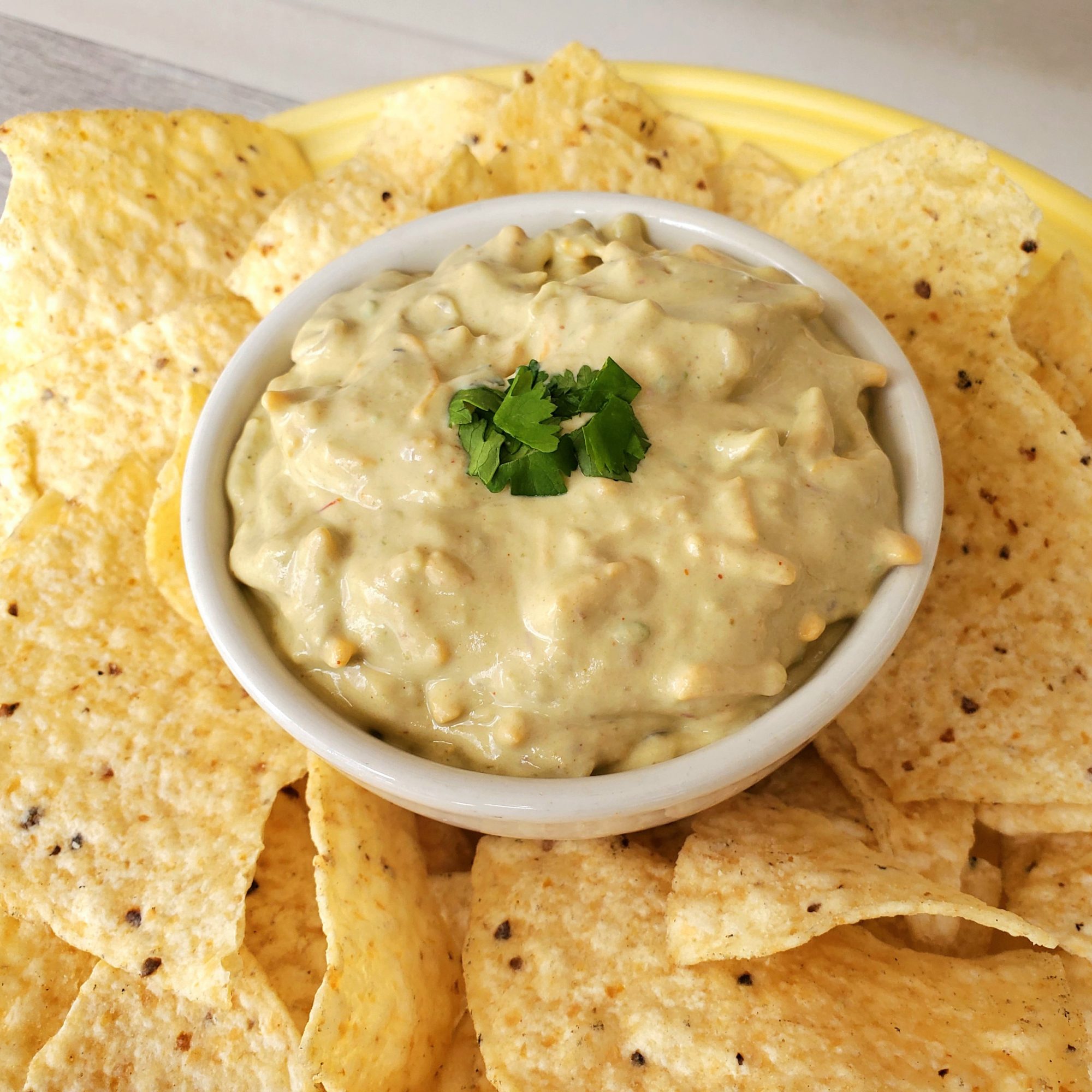creamy dip with chips