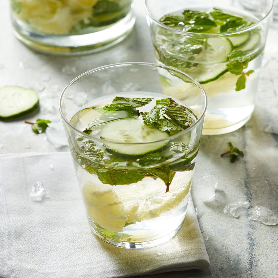 Lemon, Cucumber & Mint Infused Water