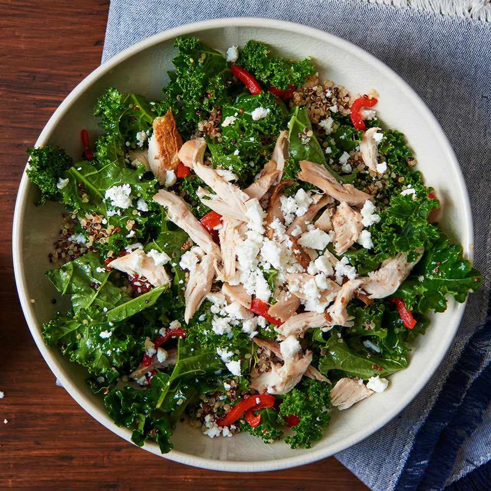 Greek Kale Salad with Quinoa & Chicken
