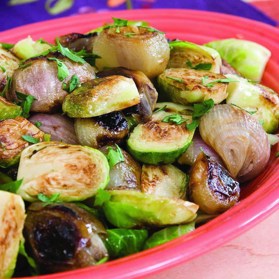 Roasted Brussels Sprouts & Shallots 