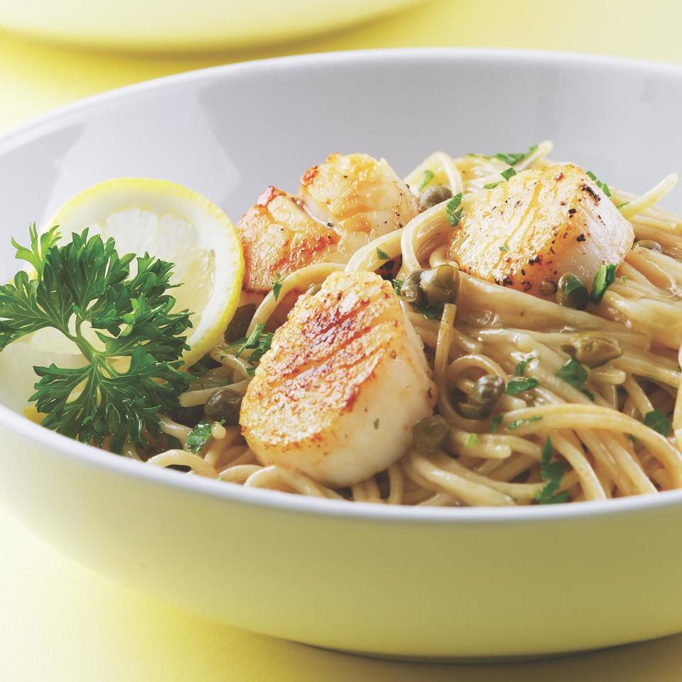 Scallop Piccata on Angel Hair 