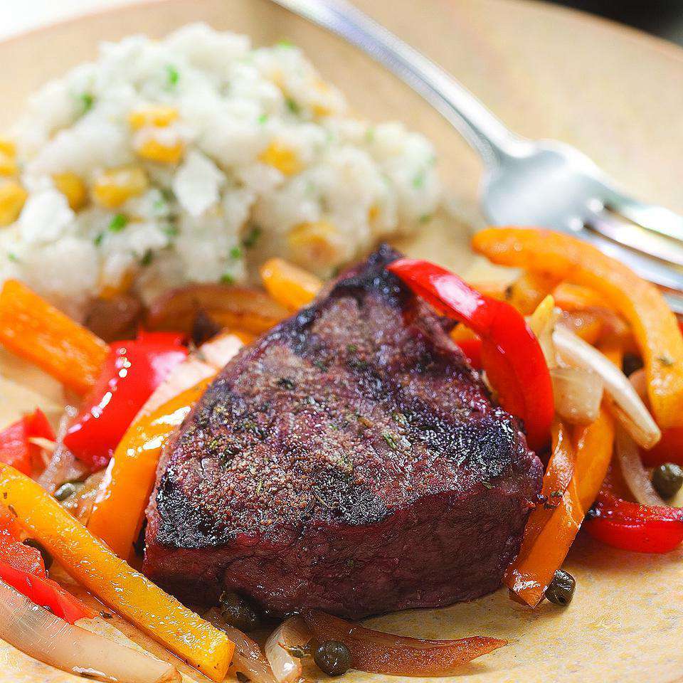 Grilled Steak with Pepper Relish 
