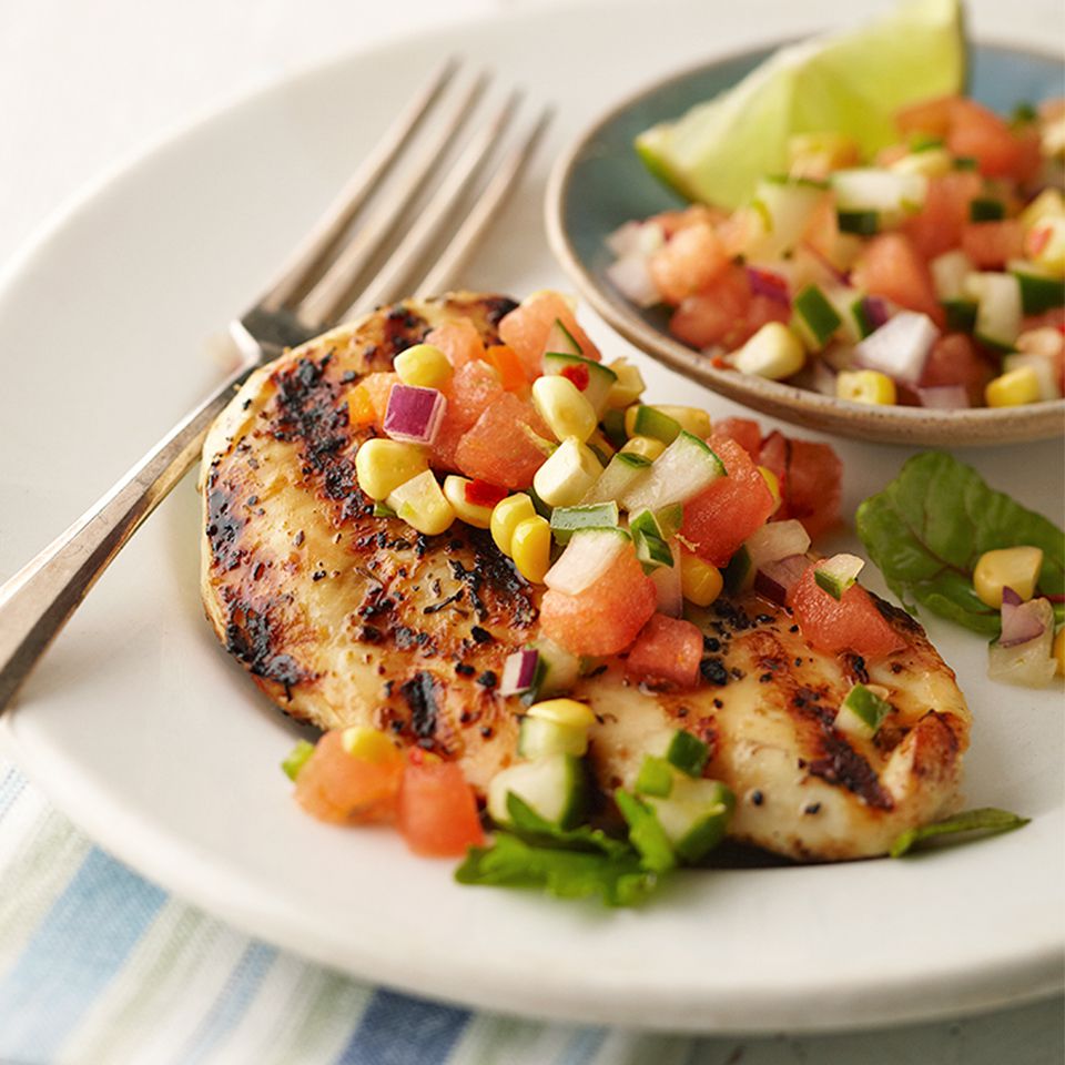 Grilled Lime Chicken with Watermelon Salsa 