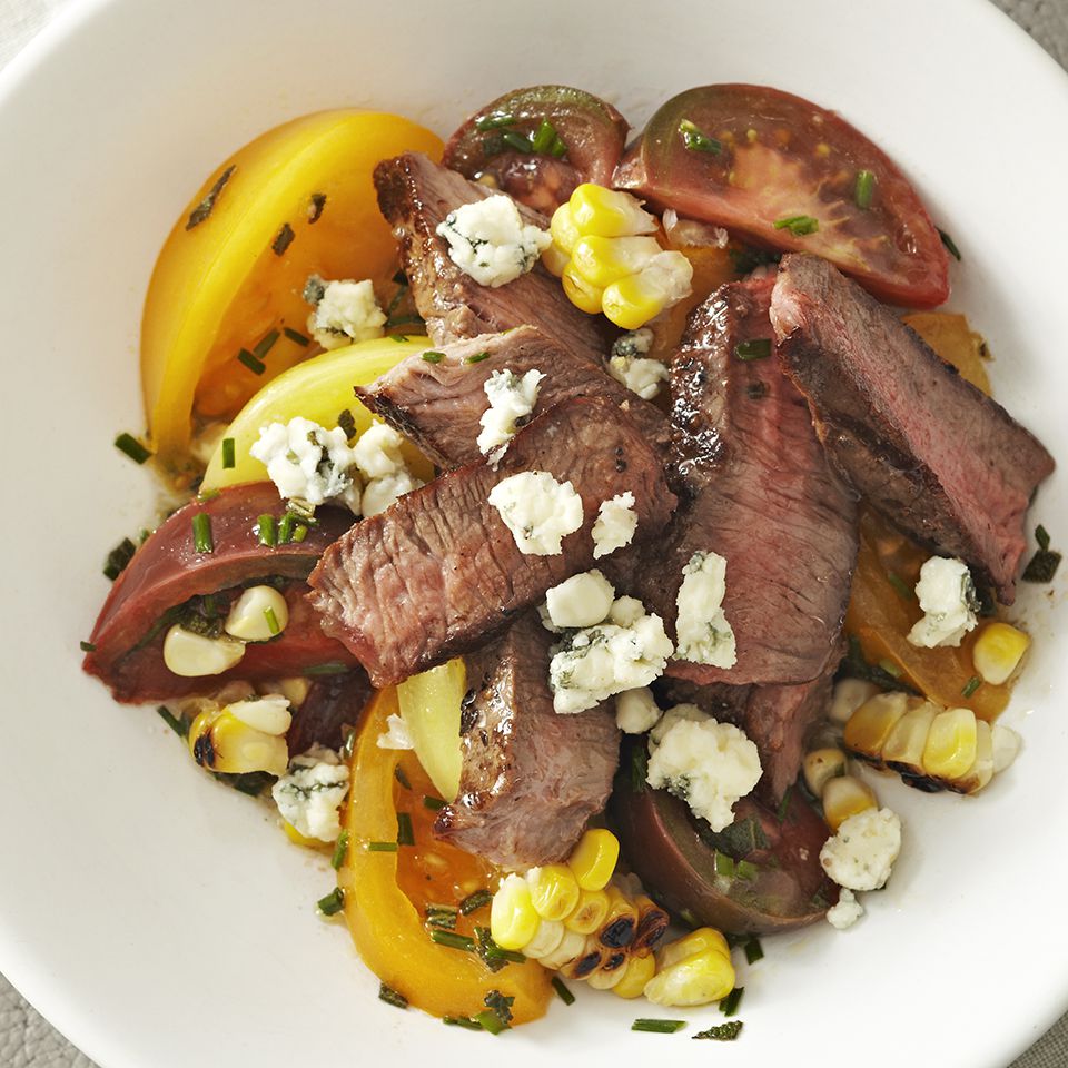 Grilled Steak and Corn with Heirloom Tomatoes 