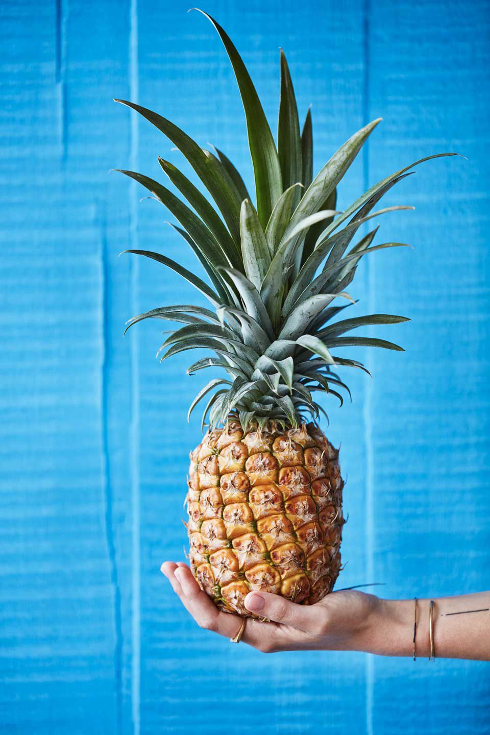 Pineapple on blue background