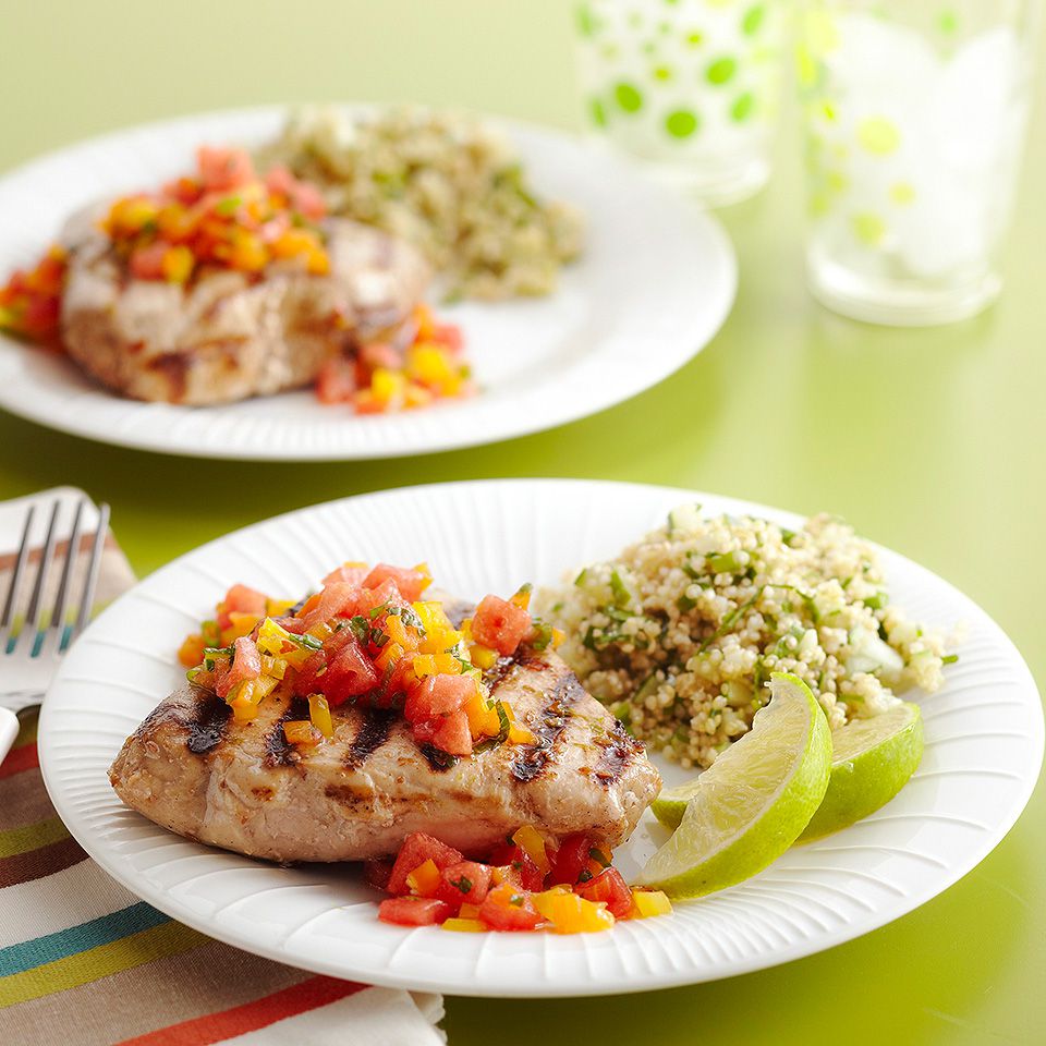 Grilled Tuna with Sweet & Hot Salsa 