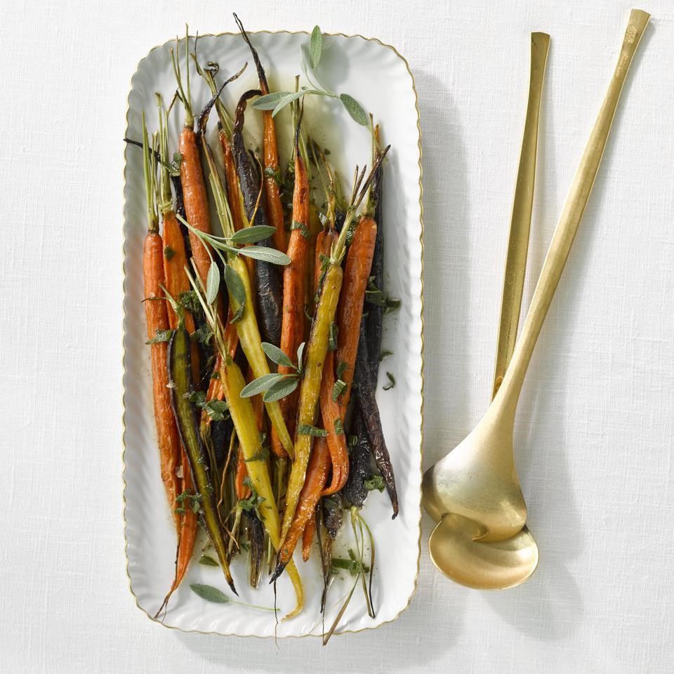 Roasted Rainbow Carrots with Sage Brown Butter