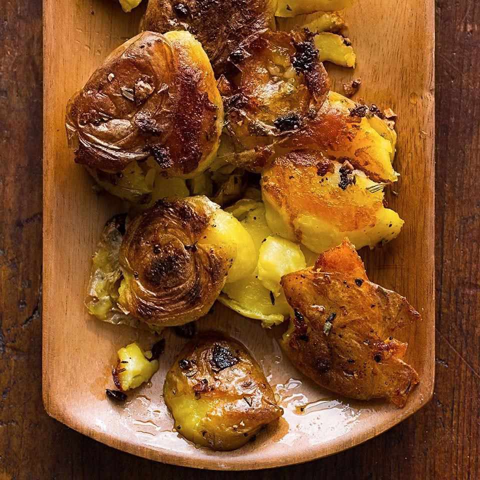 Garlic-Rosemary Smashed Potatoes