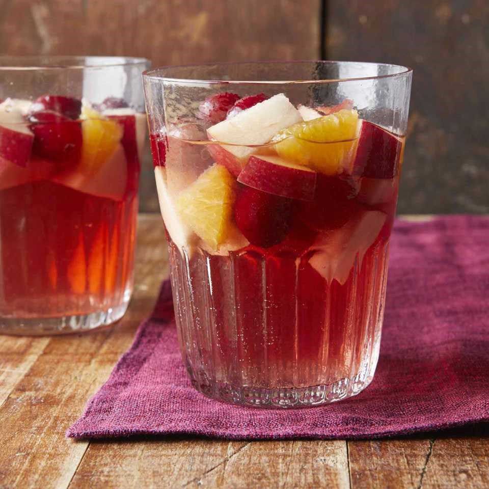 two glasses of cranberry sangria