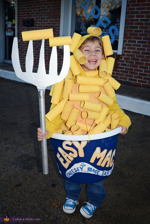 Boy in Mac & Cheese Halloween Costume