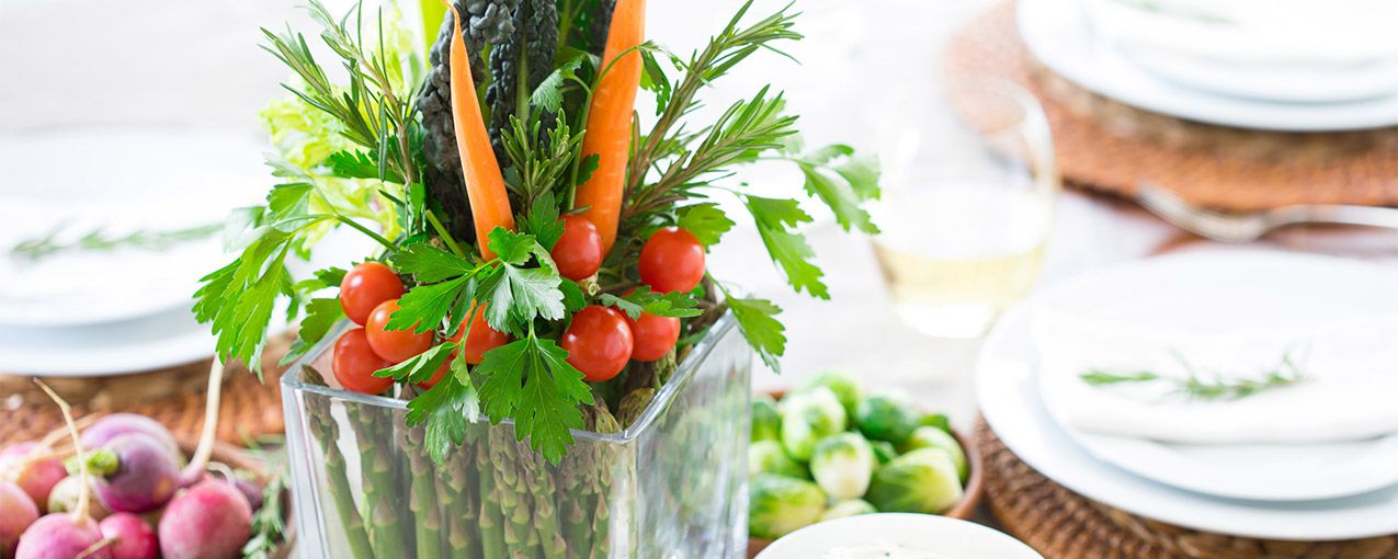 edible vegetable table arrangement process