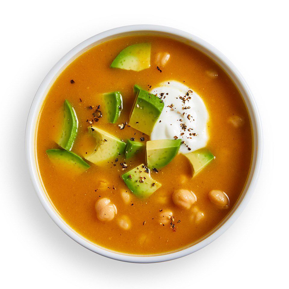 Butternut Squash Soup with Avocado & Lime