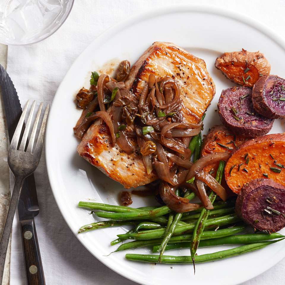 Pork Chops with Balsamic Sweet Onions 