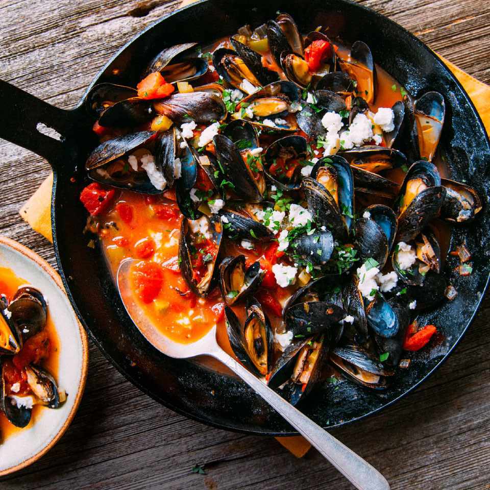 Anchor Bay Mussels with Tomatoes & Feta