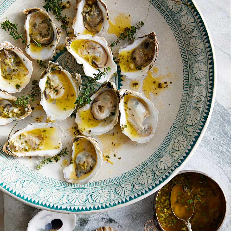Grilled Oysters with Garlic-Herb Butter