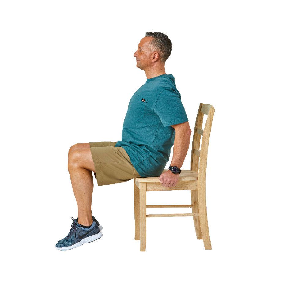 Seated knee lift A