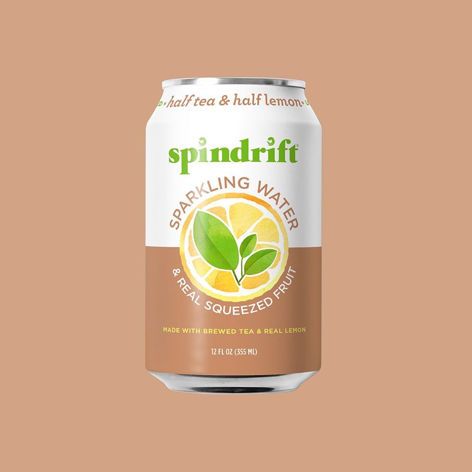 spindrift half and half on brown background