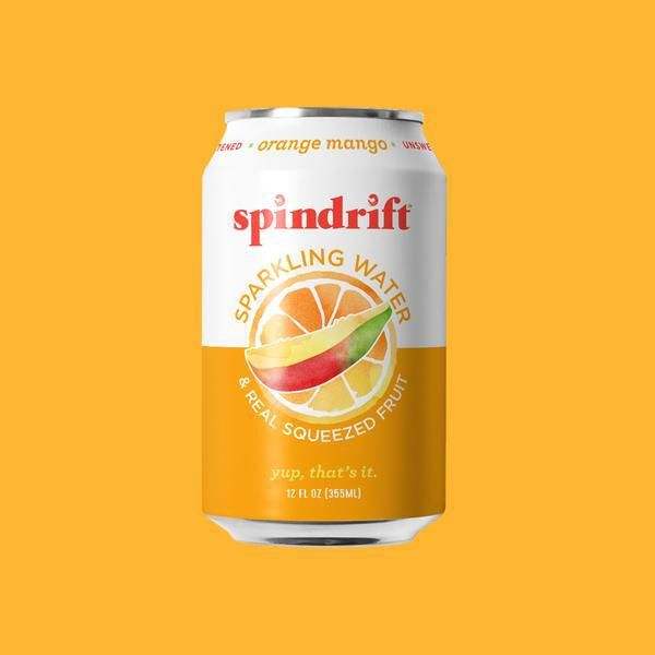 Spindrift Orange Mango on orange background