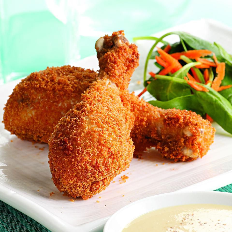 Crispy Baked Drumsticks with Honey-Mustard Sauce for Two 