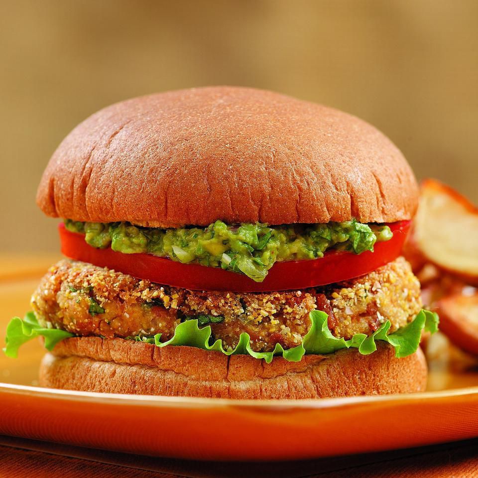Bean Burgers with Spicy Guacamole 