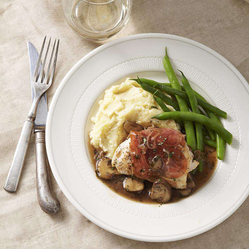 Prosciutto-Wrapped Chicken with Mushroom Marsala Sauce