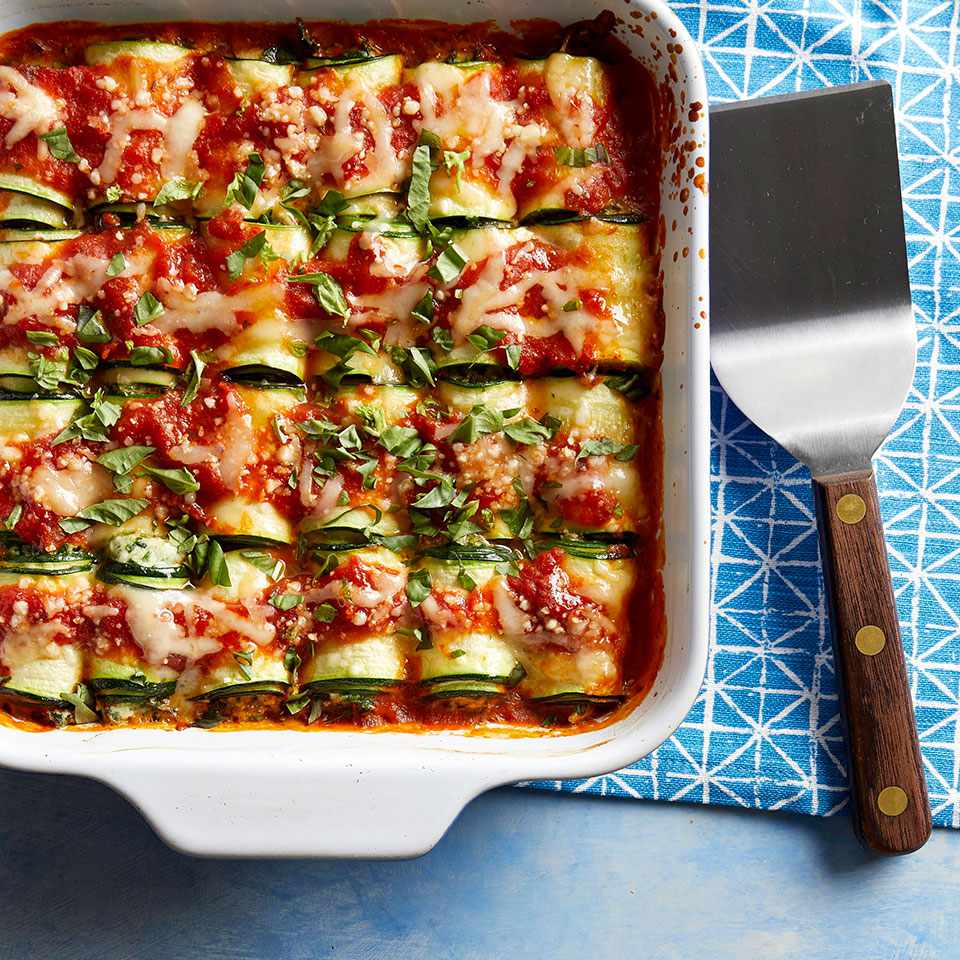 Zucchini Lasagna Rolls with Smoked Mozzarella