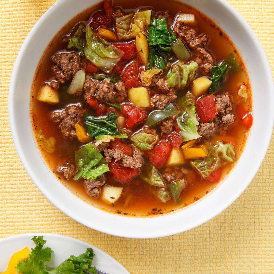 sweet and sour beef cabbage soup