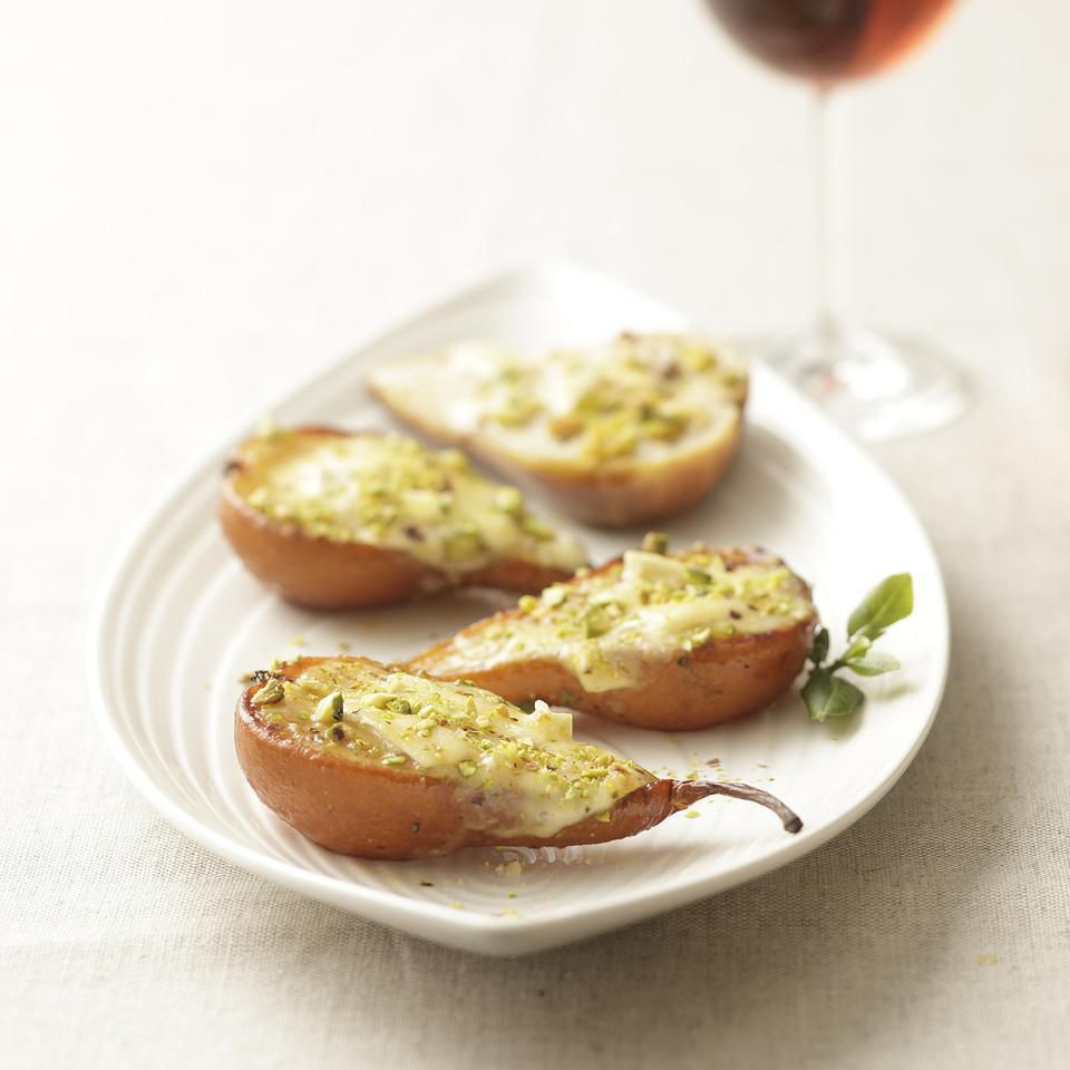Roasted Pears with Brie and Pistachios