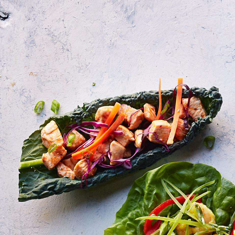 Barbecue Chicken Kale Wraps 