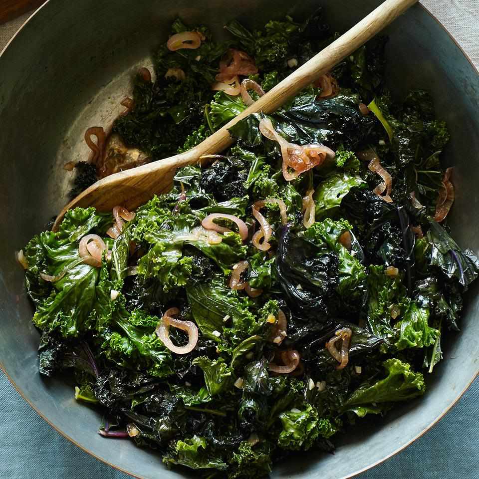 Wilted Kale with Warm Shallot Dressing