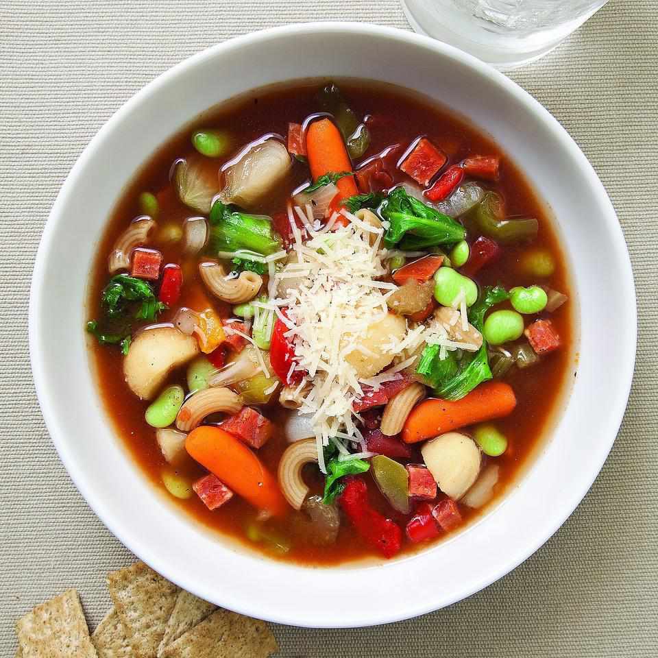 Minestrone with Endive & Pepperoni