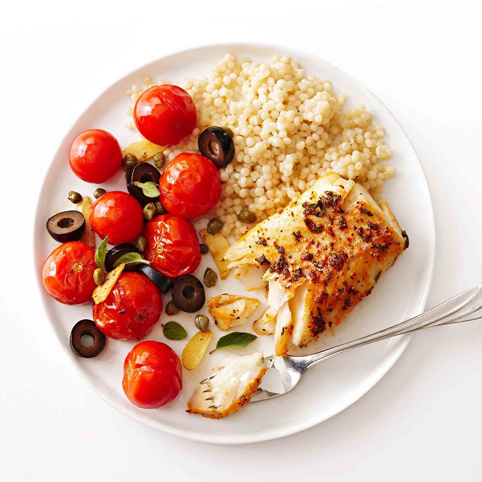 Mediterranean Cod with Roasted Tomatoes