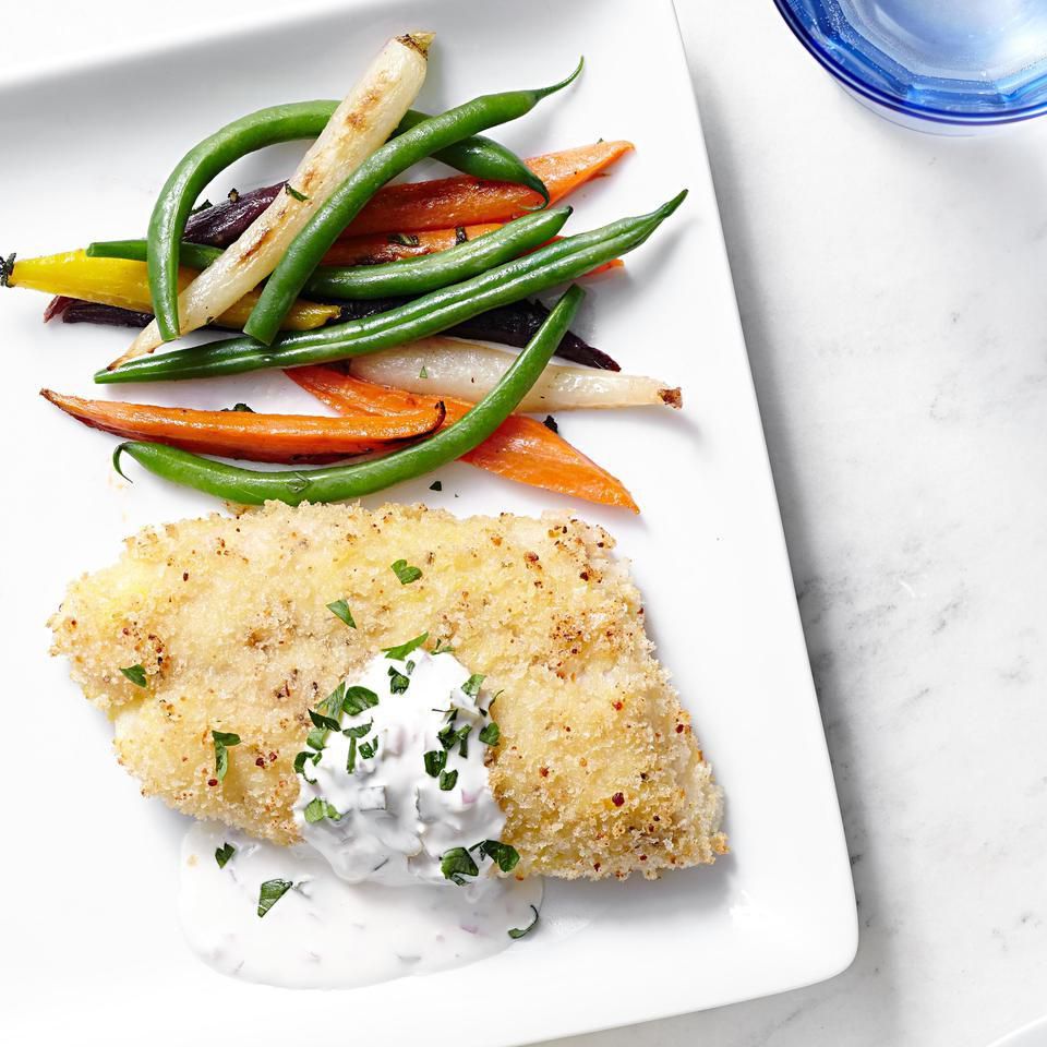 Parmesan-Crusted Cod with Tartar Sauce for Two