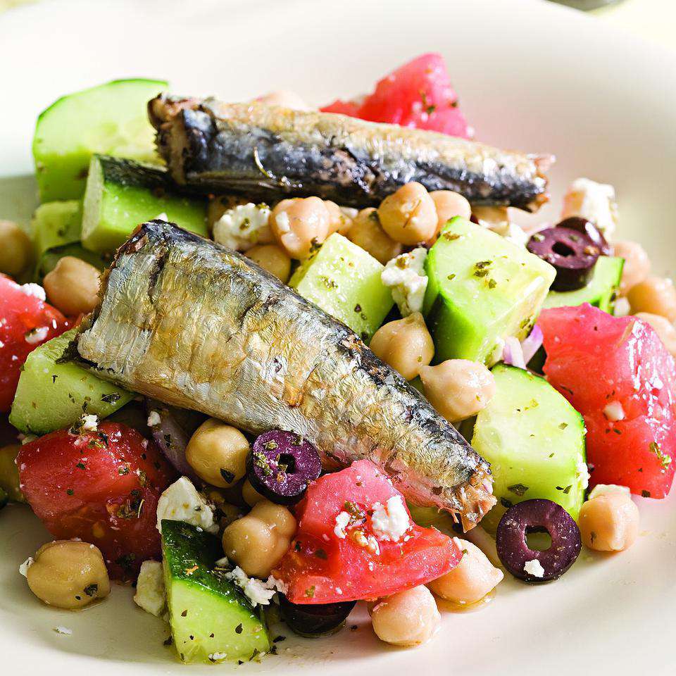Greek Salad with Sardines