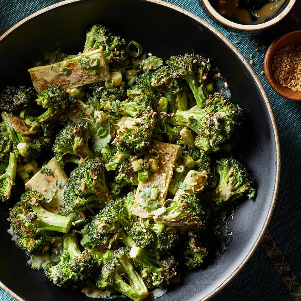 Roasted Broccoli with Garlicky Tahini Sauce 