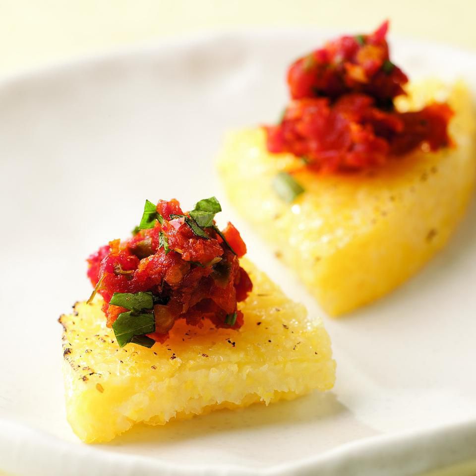 Polenta Wedges with Tomato Tapenade
