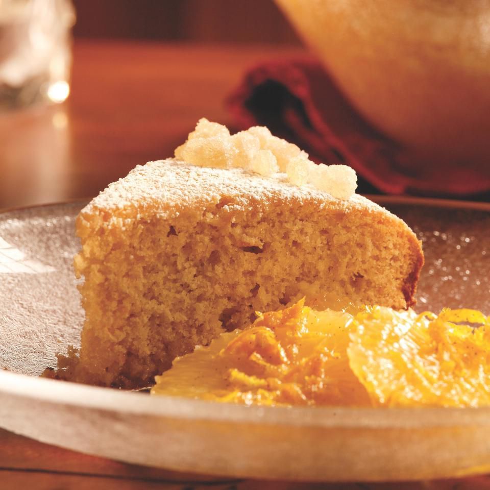 Citrus Ginger Cake with Spiced Orange Compote 