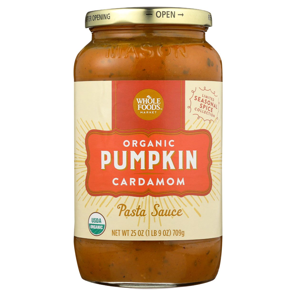 pumpkin cardamom jarred pasta sauce