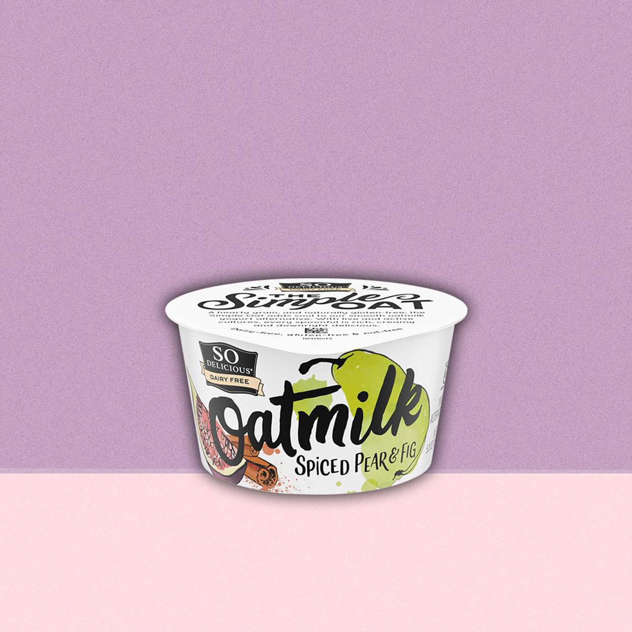 So Delicious brand Dairy Free Oatmilk yogurt, Spiced Pear & Fig flavor, in container