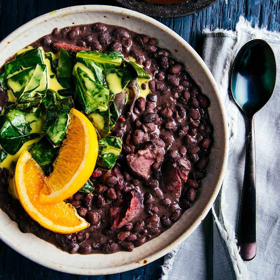 Smoky Slow-Cooker Black Beans with Collard Greens