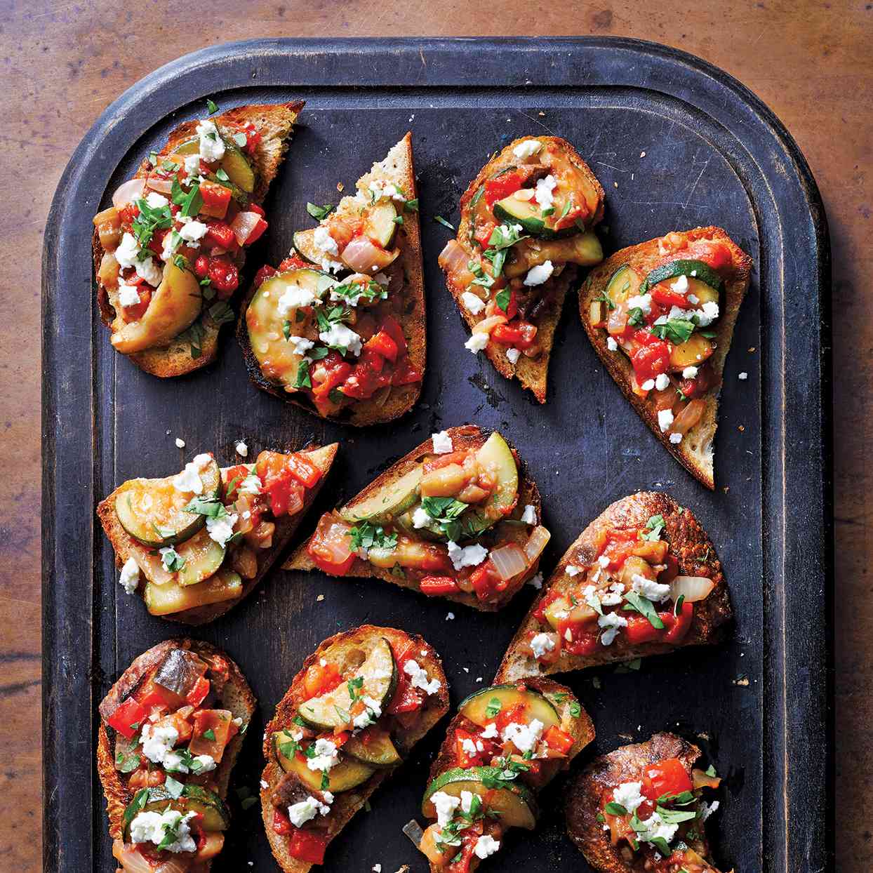 Slow-Cooker Ratatouille & Goat Cheese Toasts