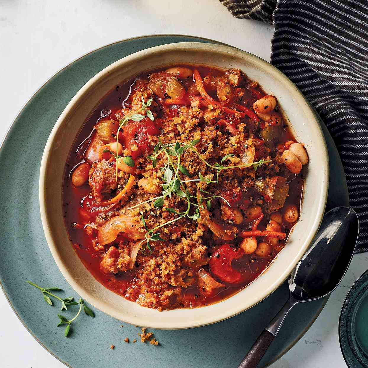 Slow-Cooker White Bean & Sausage Cassoulet 