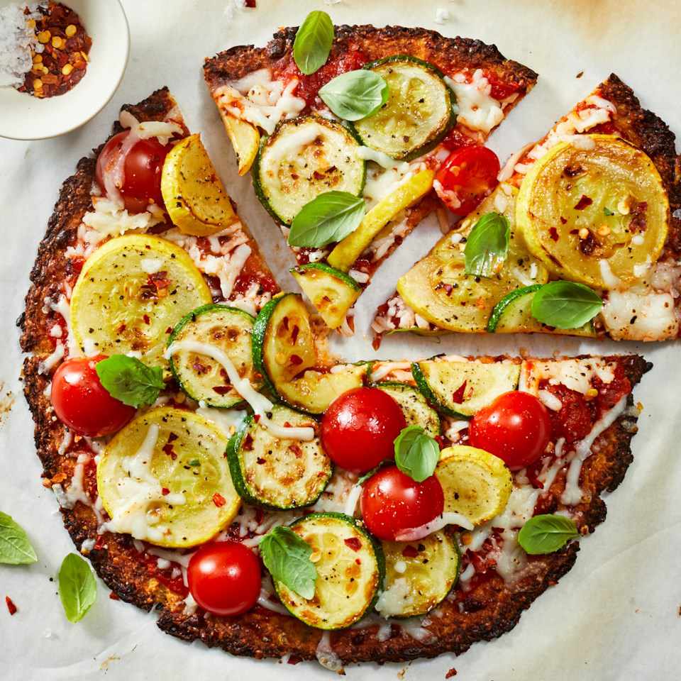 Tomato & Squash Pizza with Cauliflower Crust