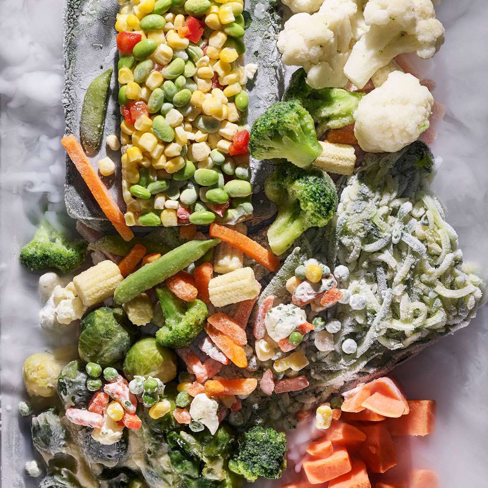 various frozen vegetables