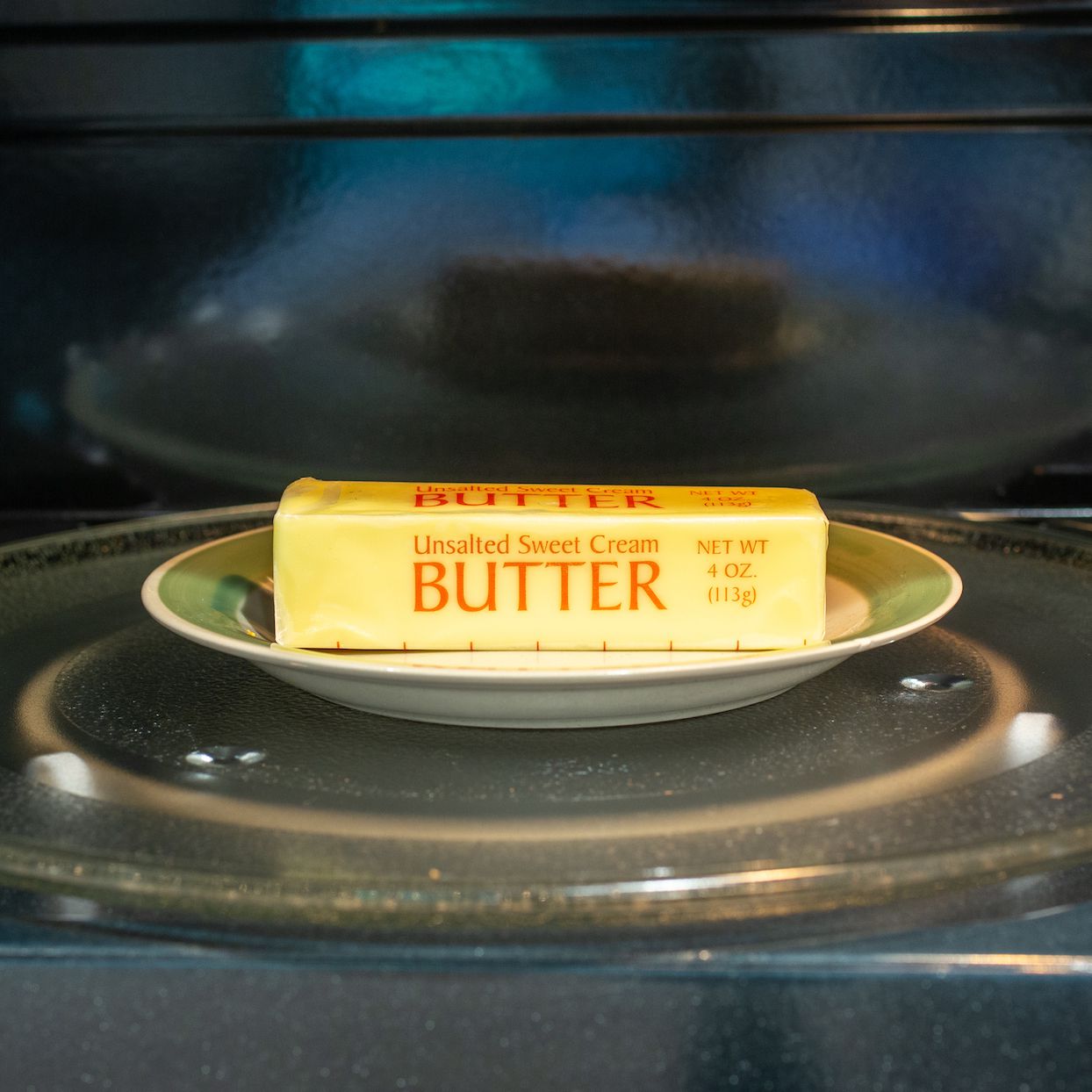 softening a stick of butter in the microwave