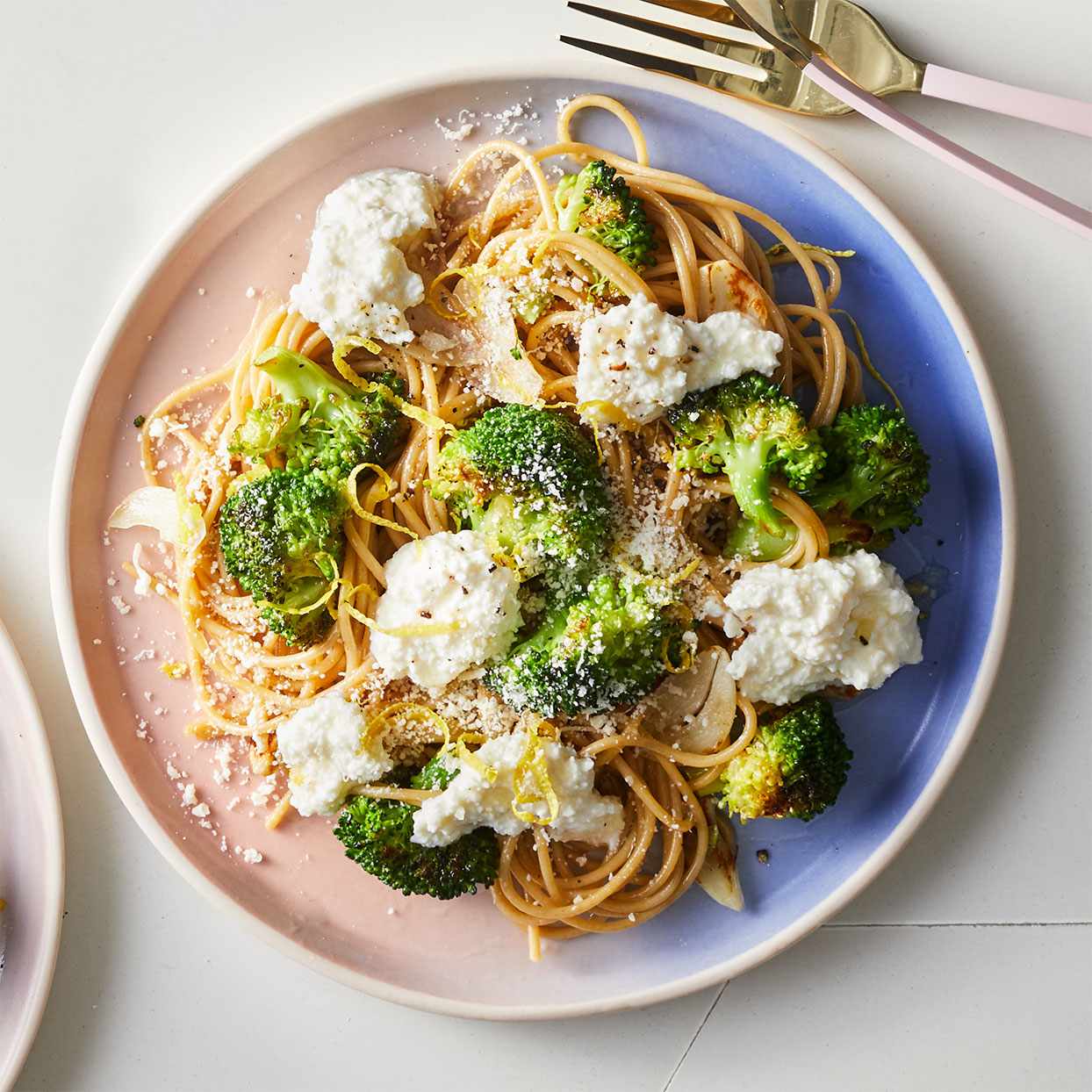 Pasta with Homemade Ricotta & Roasted Broccoli