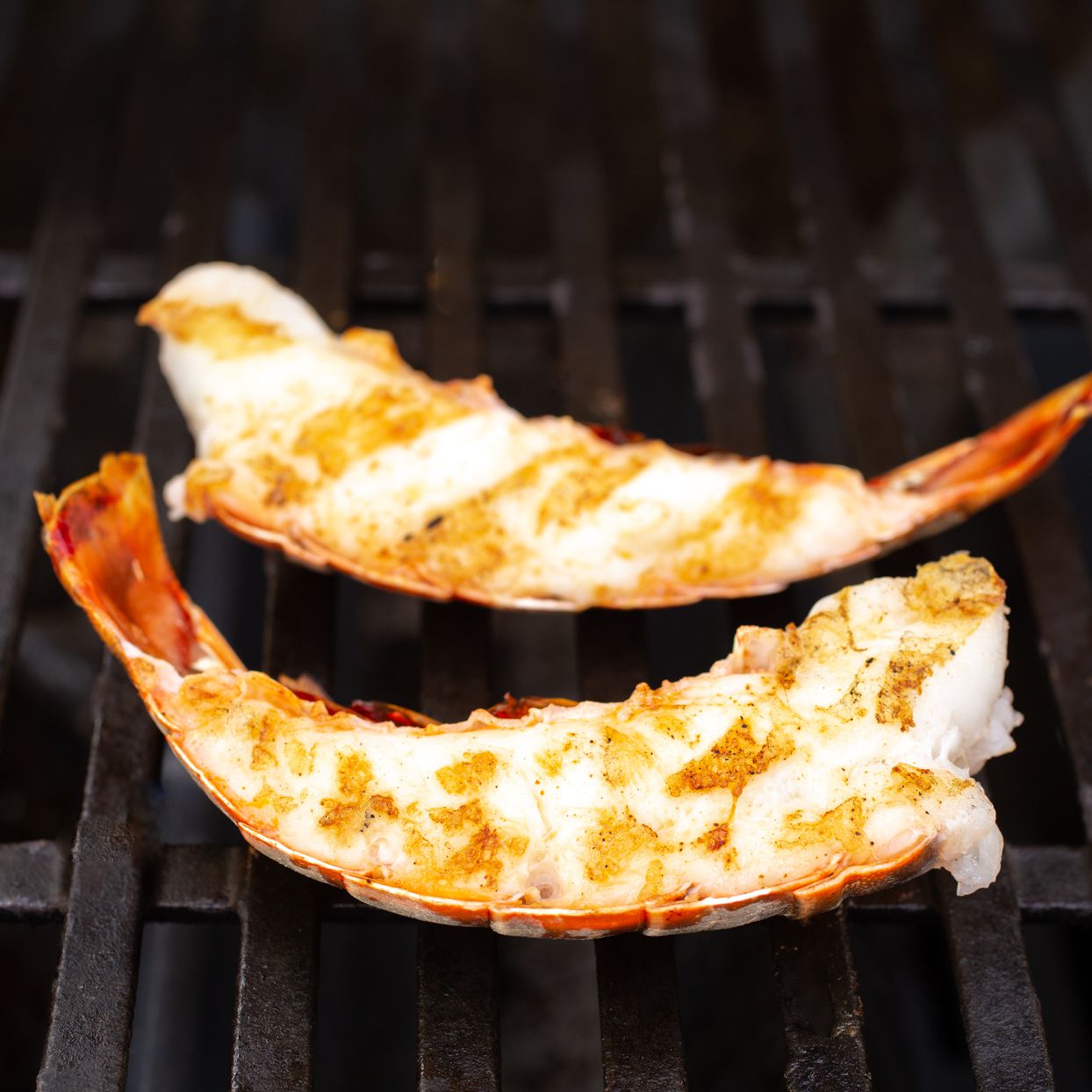lobster tails on a grill
