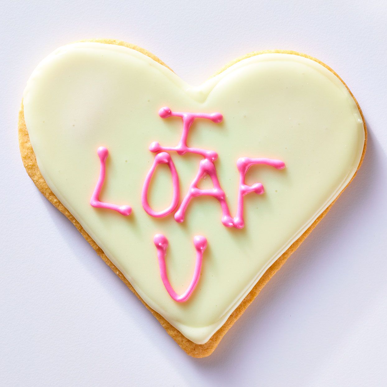 I Loaf U Conversation Heart Cookie