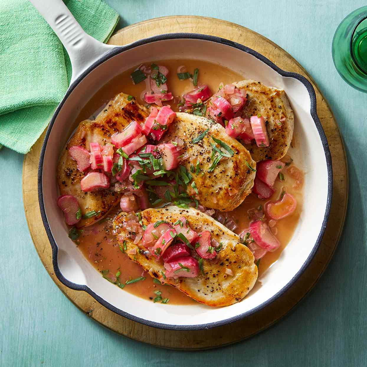Easy Chicken Cutlets with Rhubarb Sauce